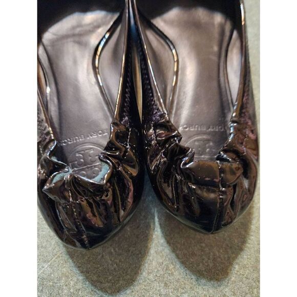 Tory Burch Reva Black Patent Leather Ballet Flats sz 7 - Picture 3 of 4